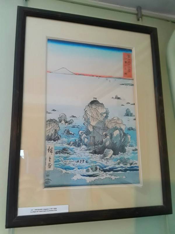 Hiroshige print of the 'Wedded Rocks' at Futami, near Ise, in Claude Monet's home in Giverny.