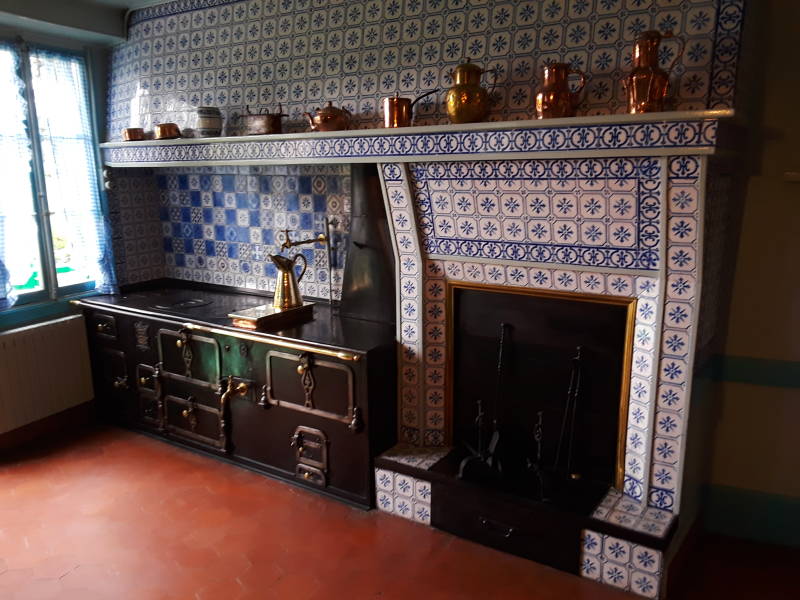 Kitchen in Claude Monet's home at Giverny.
