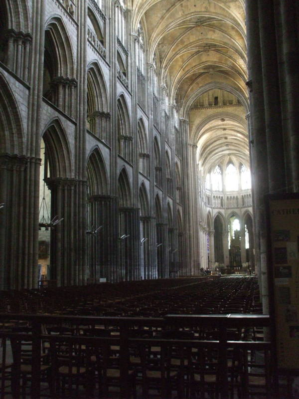 Interior of the Cathédrale Notre-Dame de l'Assomption in Rouen, France.