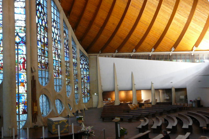Interior of the Église Sainte-Jeanne-d'Arc in Rouen, France.