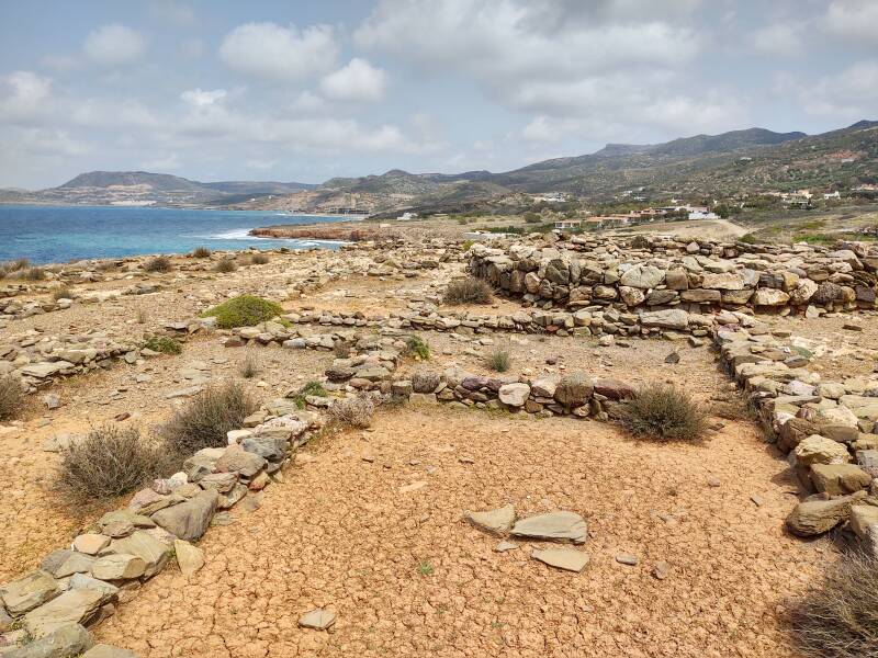 View west from Minoan settlement and cemetery at Agia Fotia.