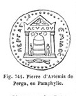 The Stone of Artemis of Perga, in Pamphylia, figure 741 of page 645 of Dictionnaire des Antiquités Grecques et Romaines, http://dagr.univ-tlse2.fr/consulter/531/BAETYLIA/page_657