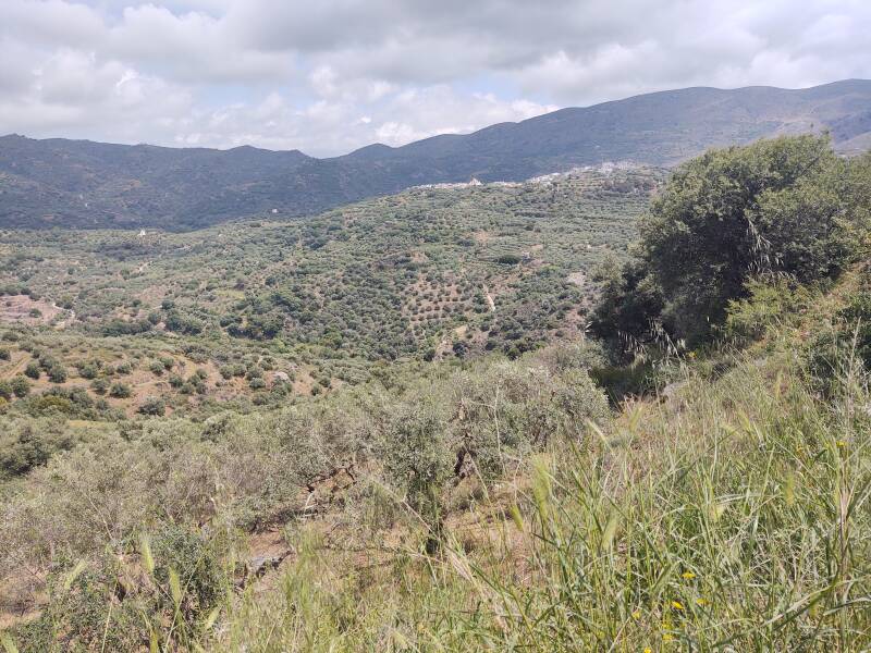 Driving along the Aegean coast road in eastern Crete from Sitia to Agios Nikolaos