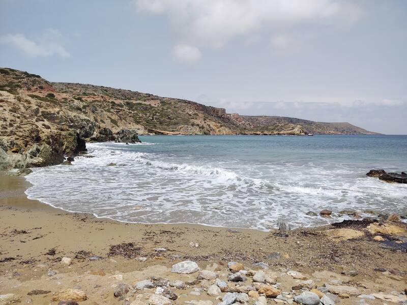 Beach and ancient port at Itanos, ancient Greek port city near the northeastern tip of Crete.