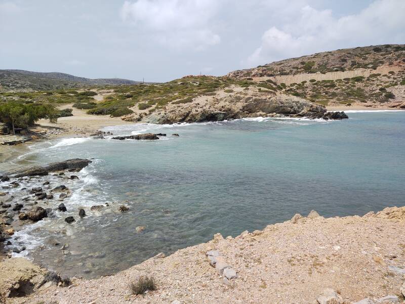 Beach and ancient port at Itanos, ancient Greek port city near the northeastern tip of Crete.