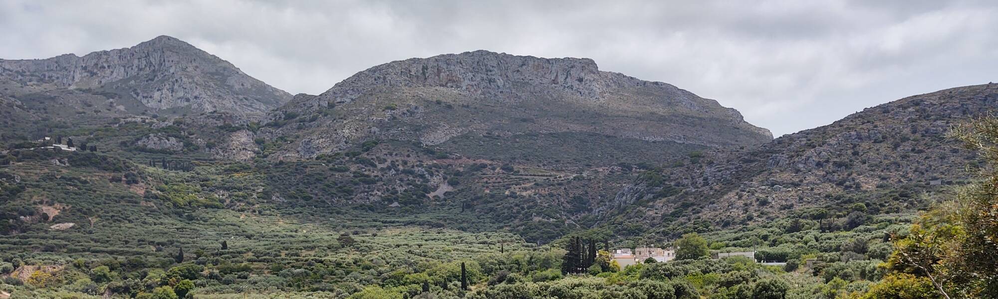View up the valley to the village of Zou near a Minoan villa south of Sitia.