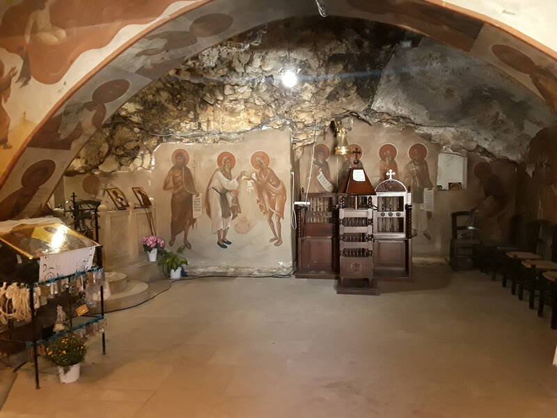 Frescoes in the subterranean Church of Saint John and of Saint Nikon the Repentant at Kerteros.