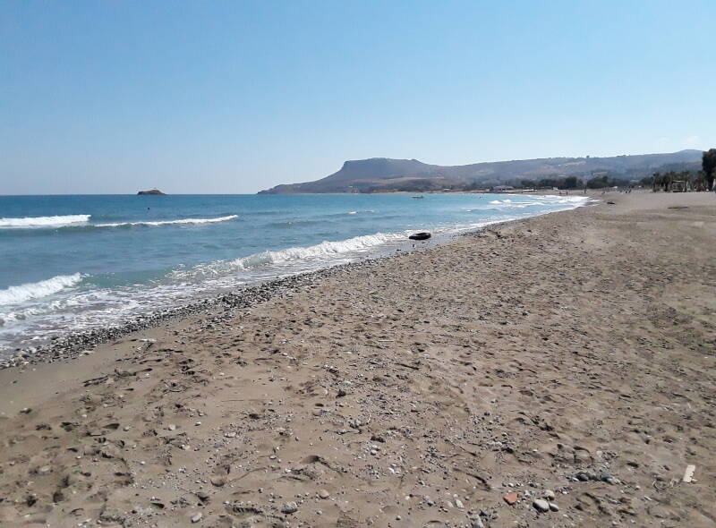 View east along the beach from Karteros.