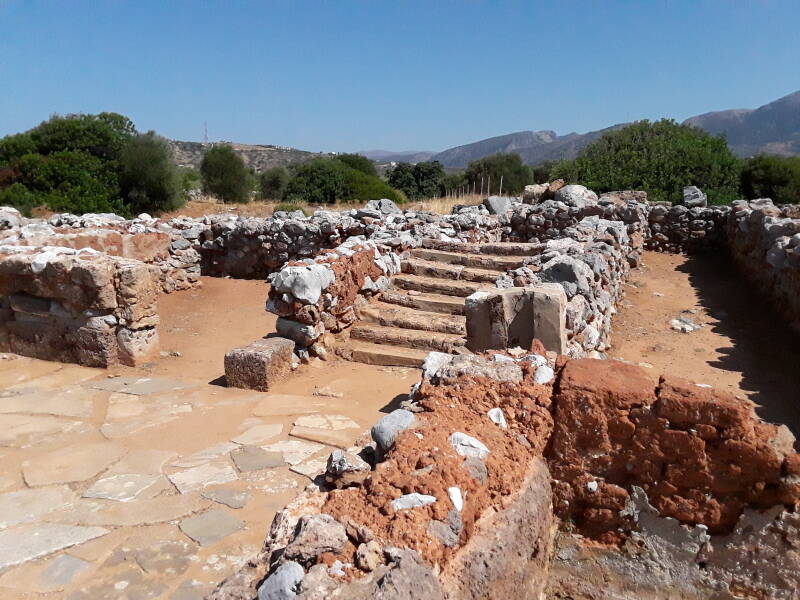 Internal staircase in the Minoan palace of Malia.