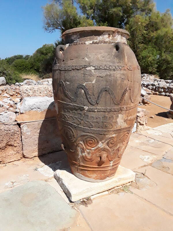 Large phiti or storage jar at the Minoan palace of Malia.