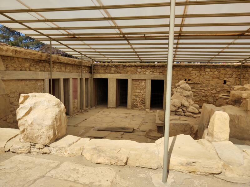 Passages leading to the Tripartite shrine, the Pillar Crypts, and the Temple Repositories.