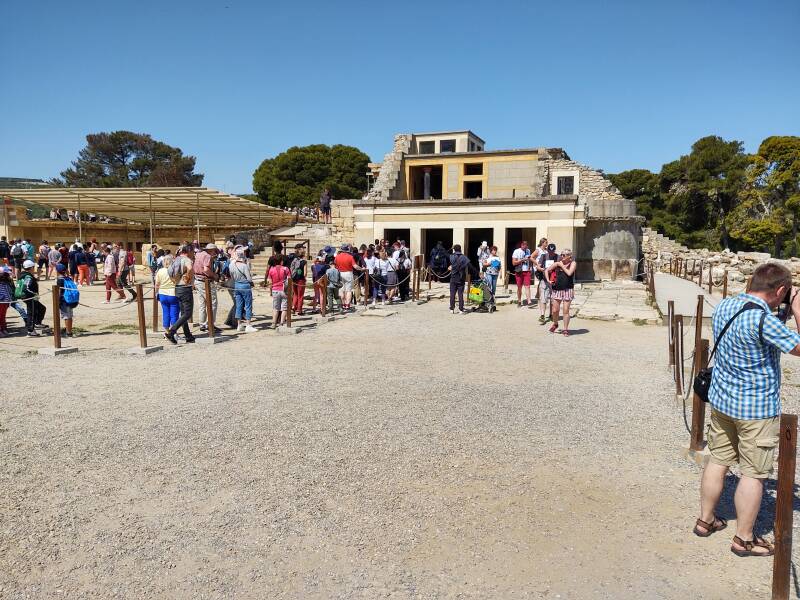 'Throne Room' complex at prehistoric site of Knossos, outside Heraklion in Crete.