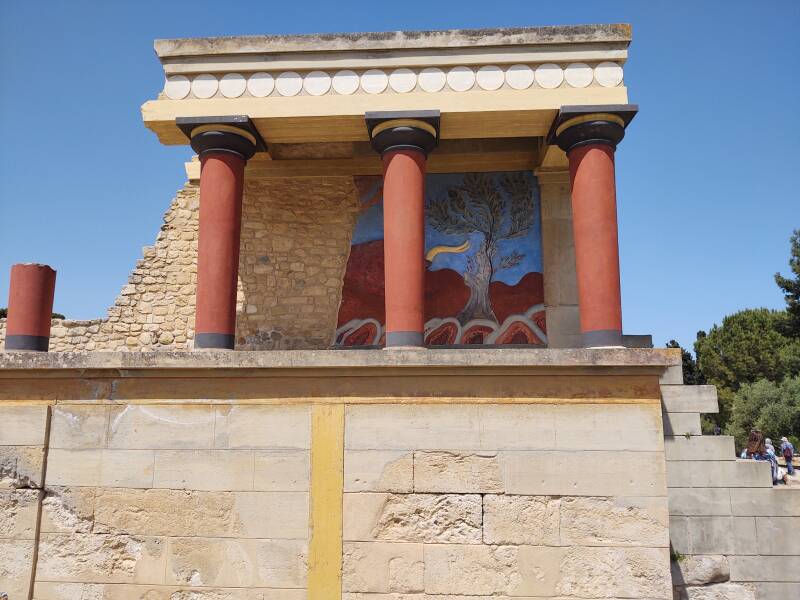 Arthur Evans's imaginative reconstructions at the prehistoric site of Knossos, outside Heraklion in Crete.