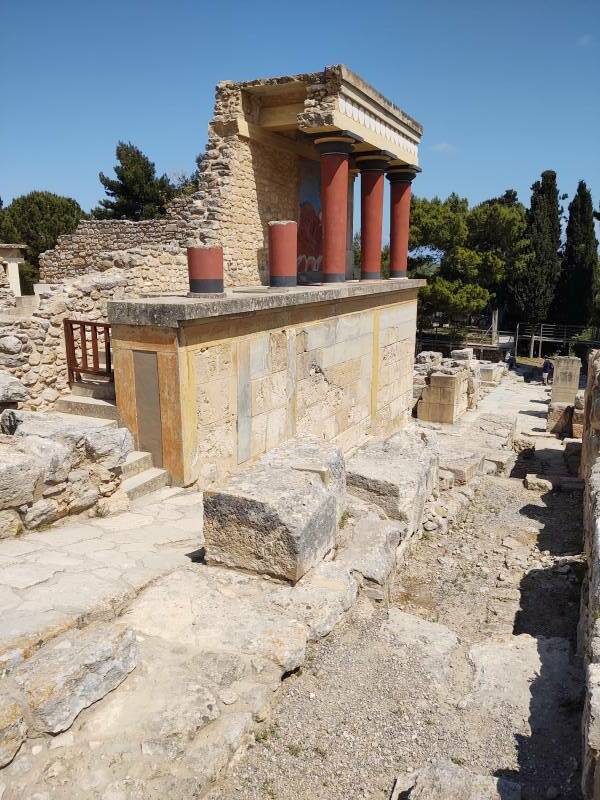 Arthur Evans's imaginative reconstructions at the prehistoric site of Knossos, outside Heraklion in Crete.