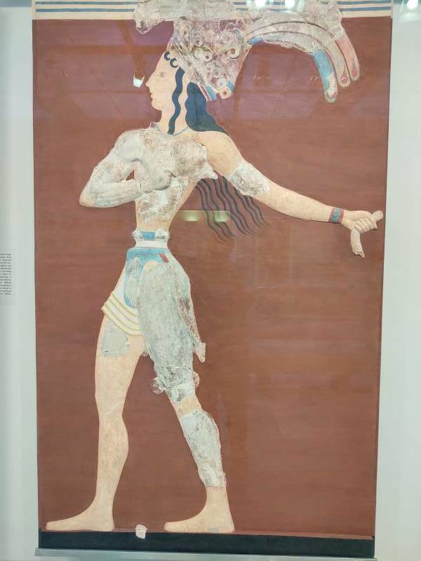 The invented 'Priest-King' or 'Boy-God' from Knossos, at the Archaeology Museum in Knossos.