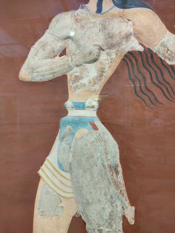 The invented 'Priest-King' or 'Boy-God' from Knossos, at the Archaeology Museum in Knossos.