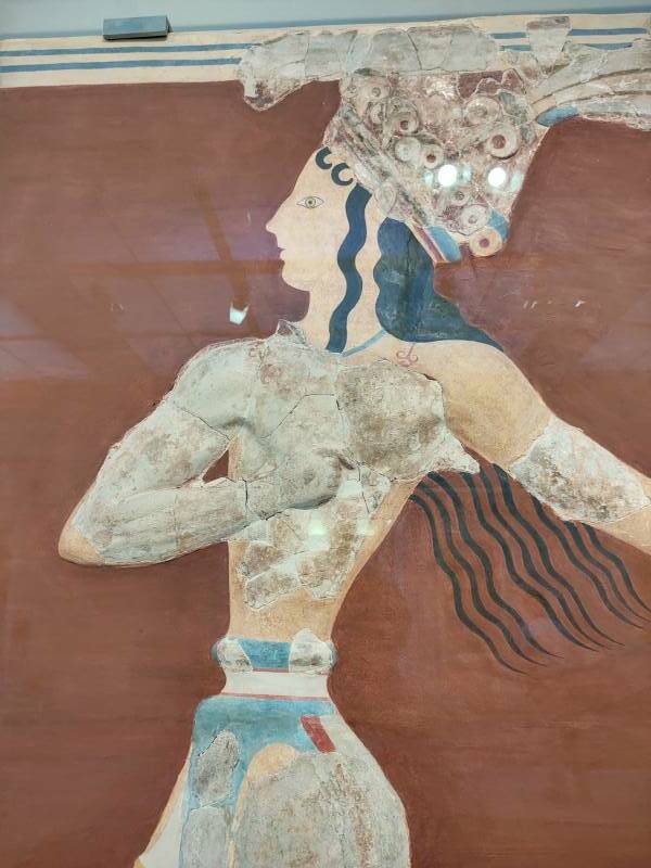 The invented 'Priest-King' or 'Boy-God' from Knossos, at the Archaeology Museum in Knossos.
