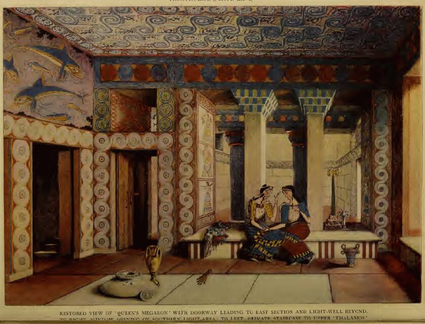 Arthur Evans' untrustworthy depiction of interior decoration and women's clothing.
