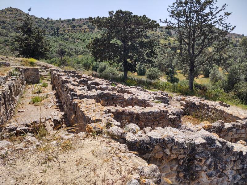 Western and eastern villas at the Minoan settlement of Agia Triada in south-central Crete.