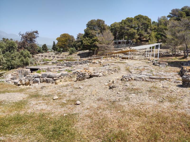 Western and eastern villas at the Minoan settlement of Agia Triada in south-central Crete.