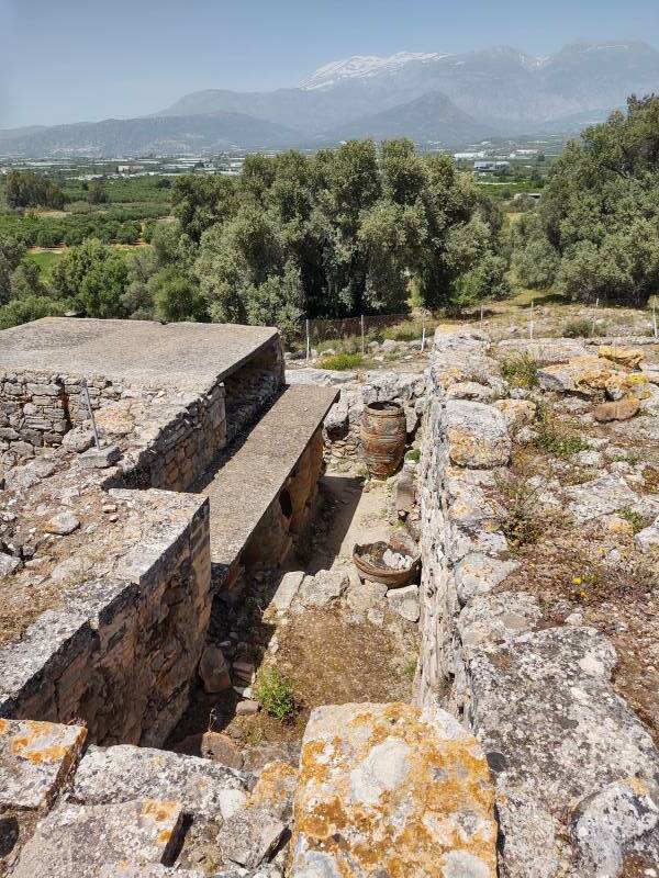 Pithos or large storage jar at the Minoan settlement of Agia Triada in south-central Crete.