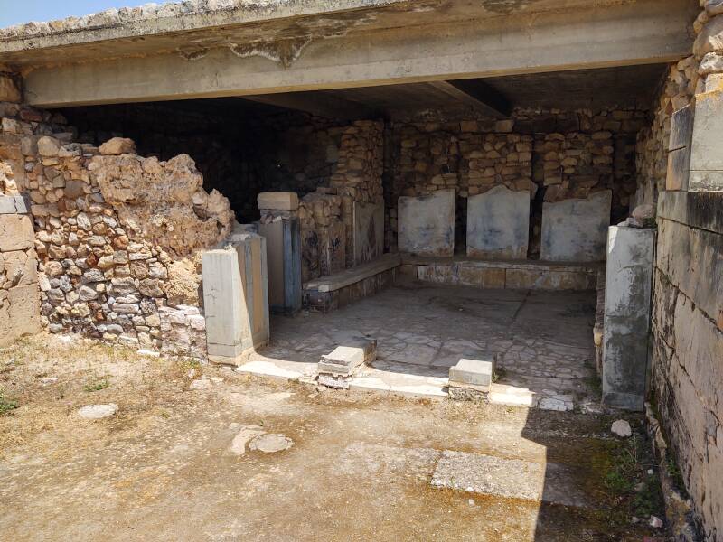 So-called 'lustral basin' at the Minoan settlement of Agia Triada in south-central Crete.