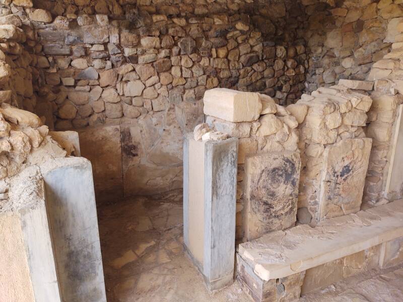 So-called 'lustral basin' at the Minoan settlement of Agia Triada in south-central Crete.