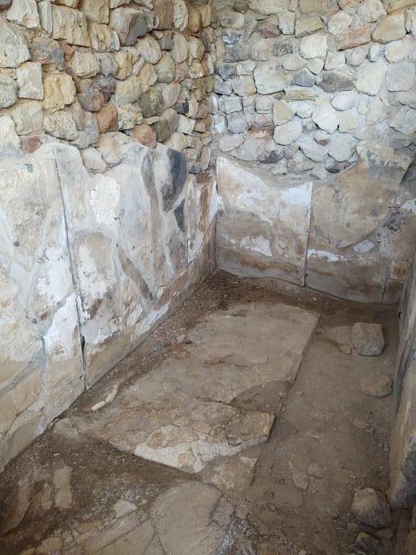 So-called 'lustral basin' at the Minoan settlement of Agia Triada in south-central Crete.