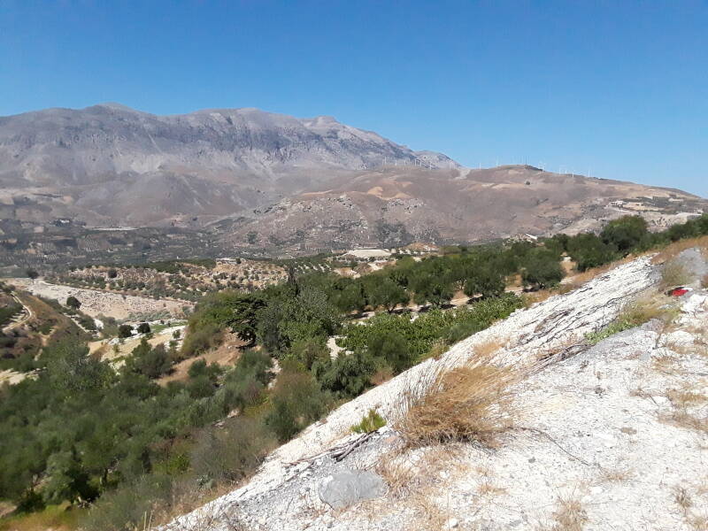 Psiloritis massif in Central Crete from the old road that leads through Agia Varvara.