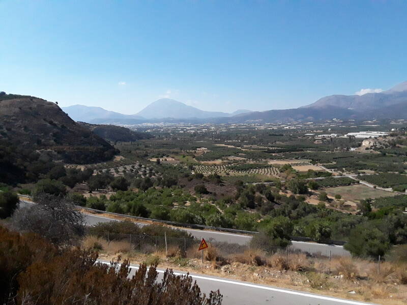 Approaching the site of Phaistos in the Messara plain of southern Crete.