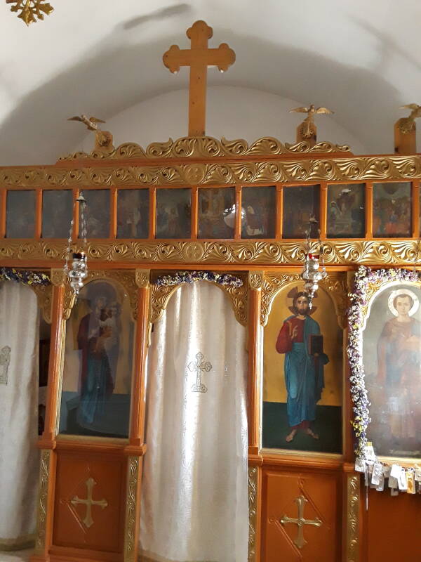Iconostasis in the church of Saint Panteleimon.