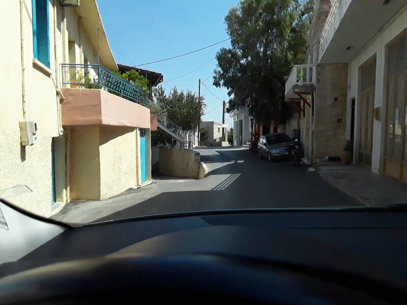 Road through a village in central Crete.