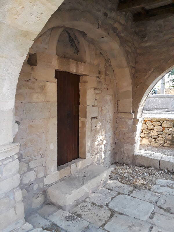 Entry to Saint Paul church in Agios Ioannis.