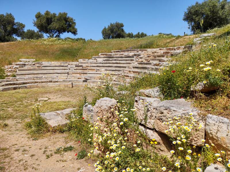 Theater at the ancient site of Aptera in western Crete, overlooking Souda Bay.