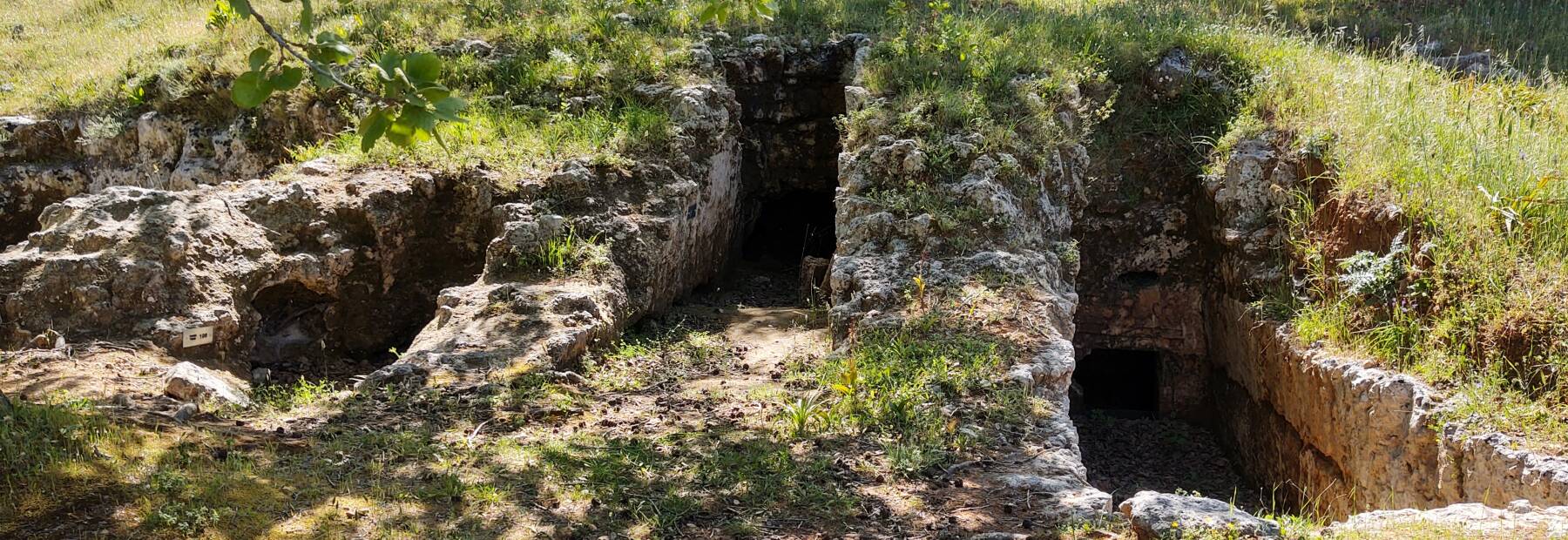 Minoan rock-carved tombs at Armeni in western Crete.