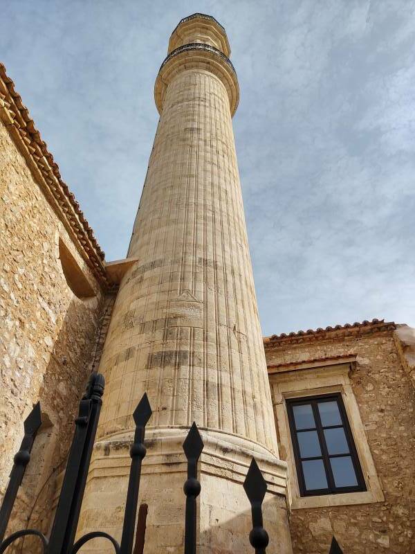 Minaret on the Neratze Mosque in the old town in Rethymno.