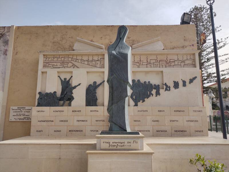 Memorial in Rethymno to the towns lost in the population.