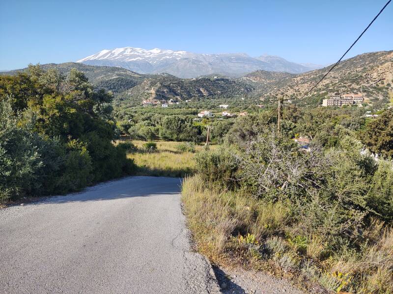 View northeast from Agia Galini to the Psiloritis massif on the south coast of Crete.