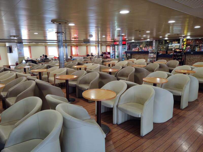 Interior of the ferry from Ios to Folegandros.