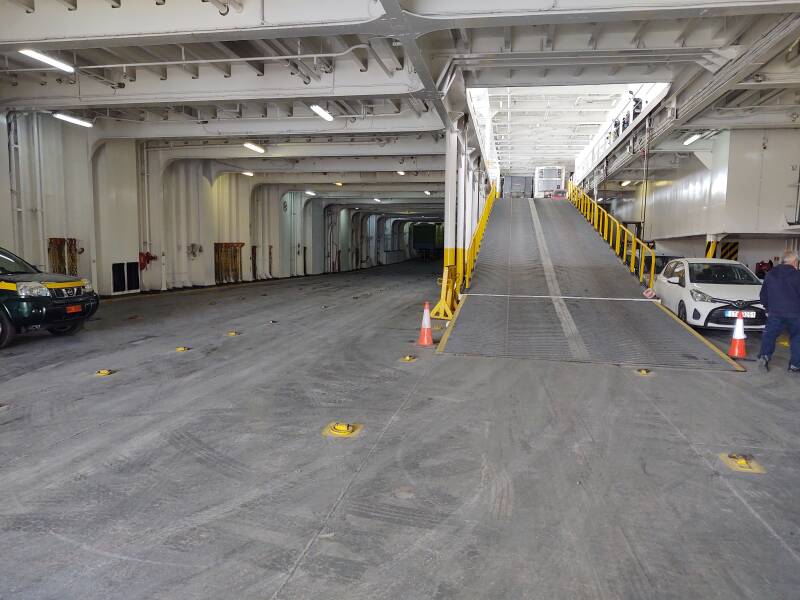 On the vehicle deck on the ferry from Ios to Folegandros.