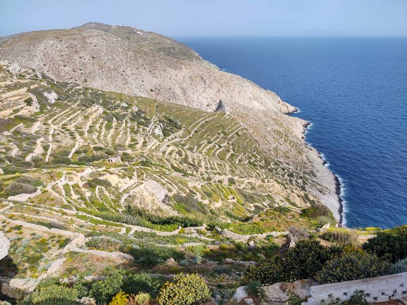 View to the west from the north side of Hora on Folegandros.