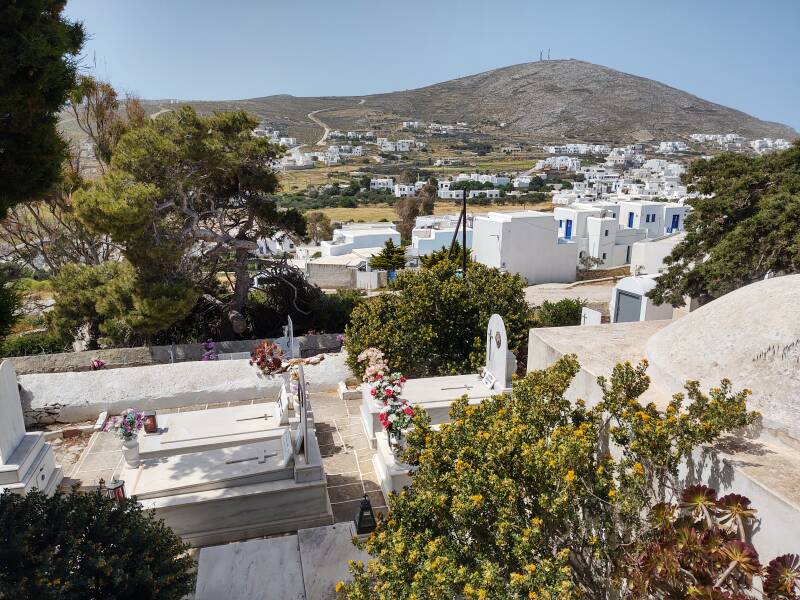 Cemetery at the Chapel of Saint John along the path to Panagia above Hora on Folegandros.