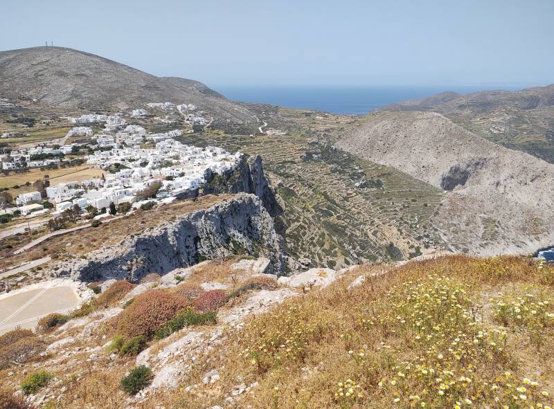 View from Panagia above Hora on Folegandros.