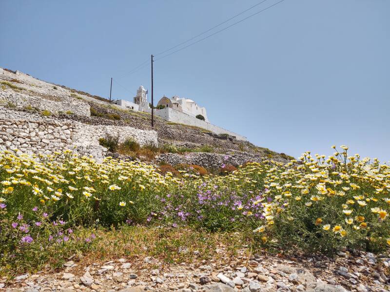 View from the path to Panagia above Hora on Folegandros.