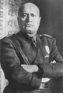 Portrait photograph of Benito Mussolini from https://it.wikipedia.org/wiki/File:Mussolini_mezzobusto.jpg