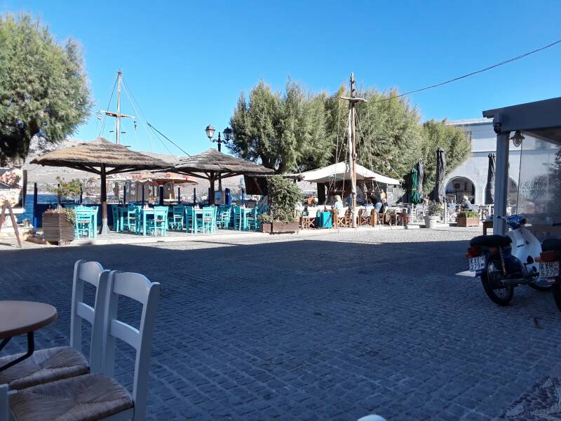 At the ferry pier in Leros.