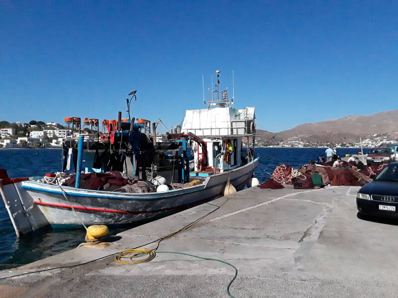 At the ferry pier in Leros.