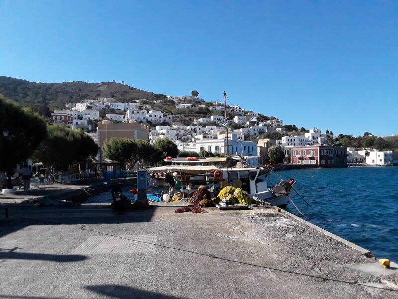 At the ferry pier in Leros.