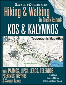 Topographic map atlas of Kos, Kalymnos, Leros, and Patmos.