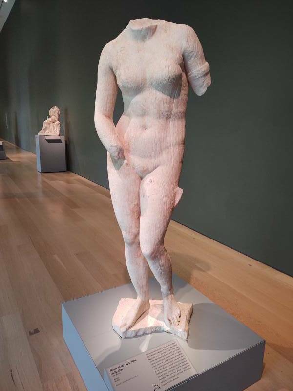 Statue of the Aphrodite of Knidos, 2nd century CE Roman marble copy, object 1981.11 at the Art Institute of Chicago.